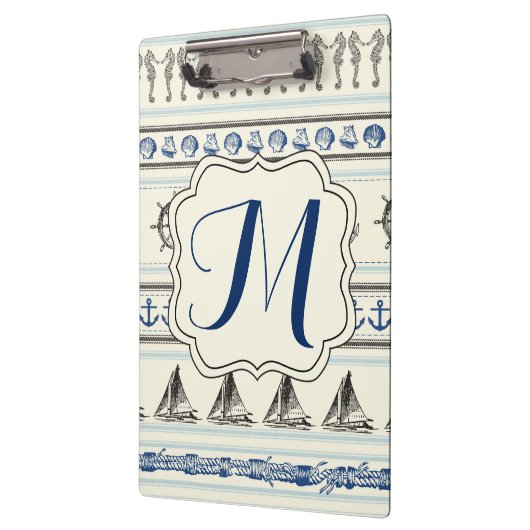 Zeilanker Nautische Touw Monogram Clip Board Klembord (Links)