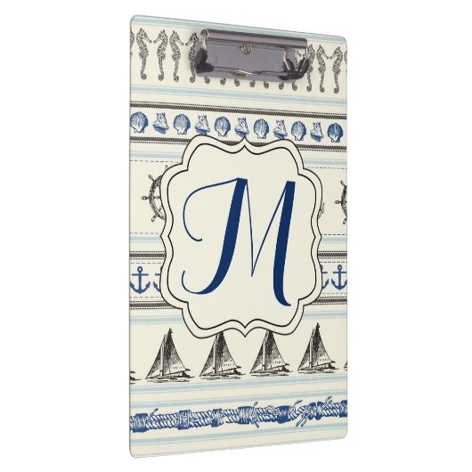 Zeilanker Nautische Touw Monogram Clip Board Klembord (Rechts)