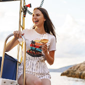 Zeilavontuur hond moeder hond vader strand t-shirt