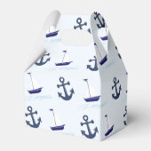 Zeilboat en anker Pattern Blue Bedankdoosjes (Achterkant)