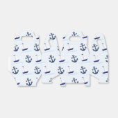 Zeilboat en anker Pattern Blue Bedankdoosjes (Uitgevouwen)