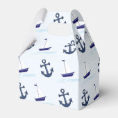 Zeilboat en anker Pattern Blue Bedankdoosjes (Voorkant Zijde)