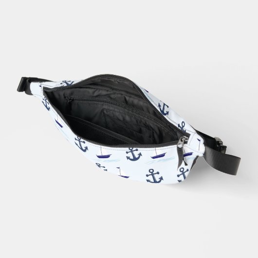 Zeilboat en anker Pattern Blue Heuptasje (Open)