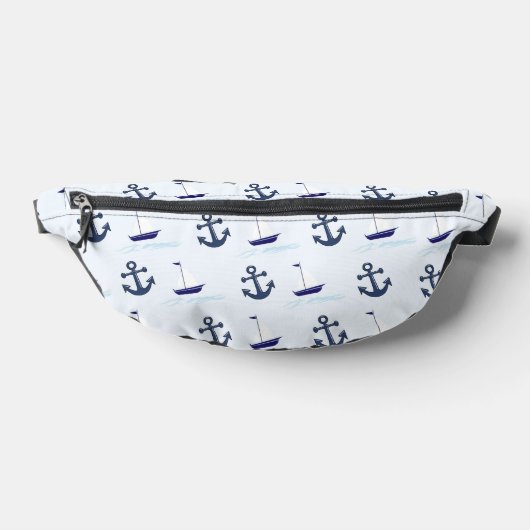 Zeilboat en anker Pattern Blue Heuptasje (Liggend)
