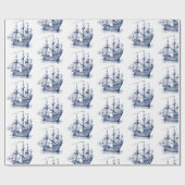 Zeilboat van Navy-Blue Wind 2 Patroonpapier Cadeaupapier (Vlak)