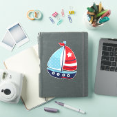Zeilboeg, zeilschip, zeilen, zeilen, zeilen, boot, sticker (iPad Cover)