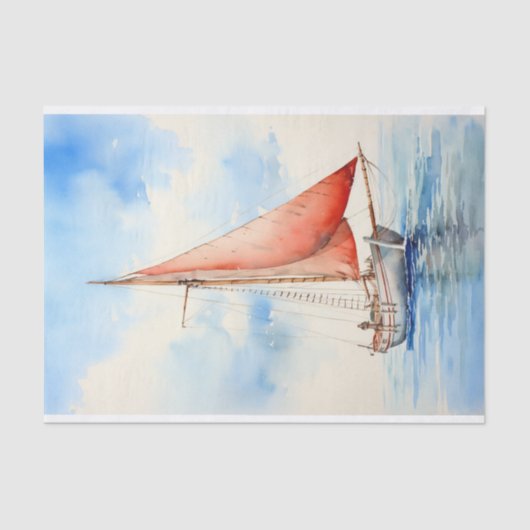 Zeilboot 1 Decoupage papier (Voorkant)