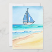 Zeilboot 1e verjaardagsfeestje kaart (Achterkant)