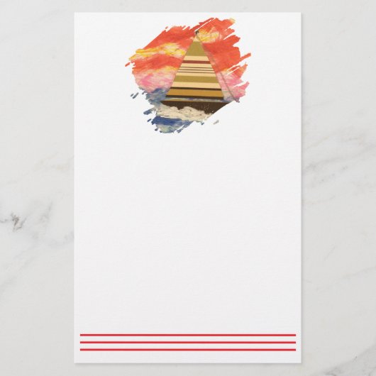 Zeilboot-2 Paintstroke Briefpapier (Voorkant)