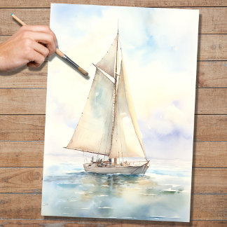 Zeilboot 3 Decoupage papier