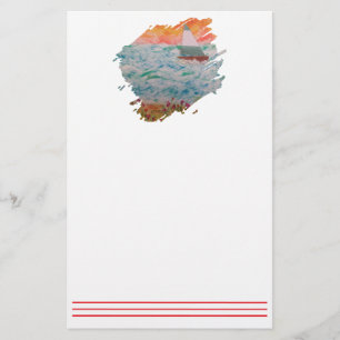 Zeilboot-3 Paintstroke Briefpapier