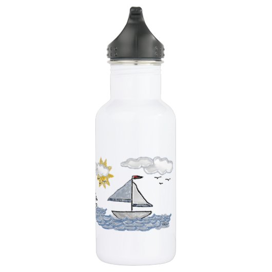 Zeilboot 3D Waterfles (Rechts)
