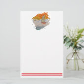 Zeilboot-4 Paintstroke Briefpapier (Staand voorkant)