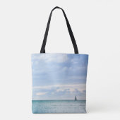 Zeilboot aan de horizon  tote bag (Achterkant)