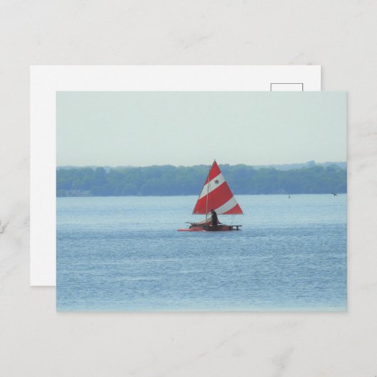 Zeilboot aan het Mendota-meer in Madison, Wisconsi Briefkaart (Voorkant / Achterkant)