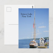 Zeilboot aangemeerd in Seneca Lake Briefkaart (Voorkant / Achterkant)