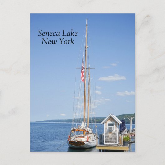 Zeilboot aangemeerd in Seneca Lake Briefkaart (Voorkant)
