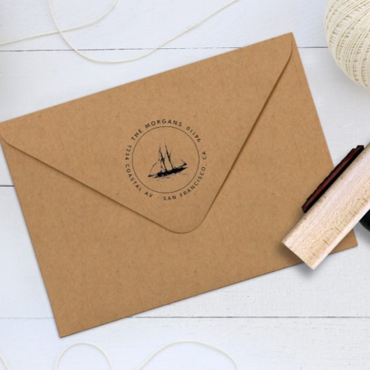 Zeilboot Aangepaste retour adres stempel