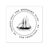 Zeilboot Aangepaste retour adres stempel (Design)