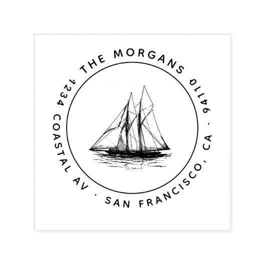 Zeilboot Aangepaste retour adres stempel (Design)