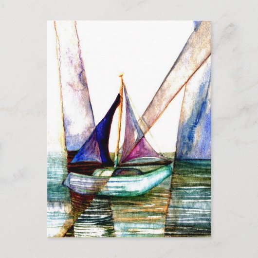 Zeilboot Abstract - CricketDiane Ocean Art Briefkaart (Voorkant)