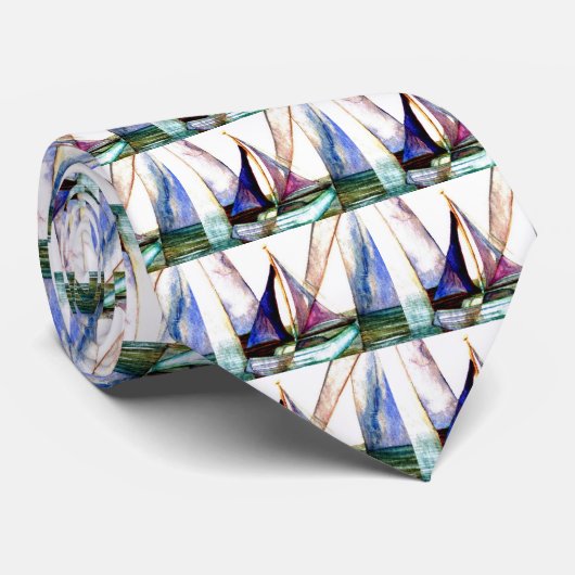 Zeilboot Abstract - CricketDiane Ocean Art Stropdas (Opgerold)
