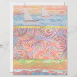 zeilboot Abstract plakboek papier