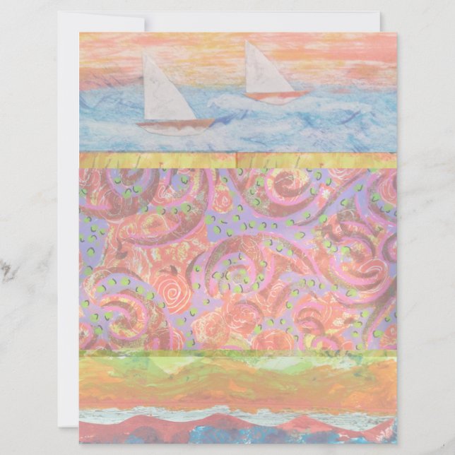 zeilboot Abstract plakboek papier (Voorkant)
