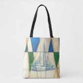 Zeilboot Abstracte Art Sailing Nautical Canvas tas (Voorkant)