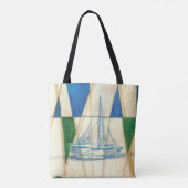 Zeilboot Abstracte Art Sailing Nautical Canvas tas (Achterkant)