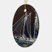 Zeilboot- Abstracte Foto Keramisch Ornament (Links)