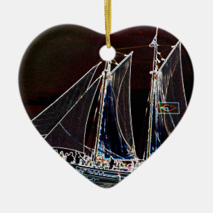 Zeilboot- Abstracte Foto Keramisch Ornament