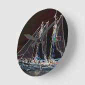 Zeilboot- Abstracte Foto Ronde Klok (Hoek)