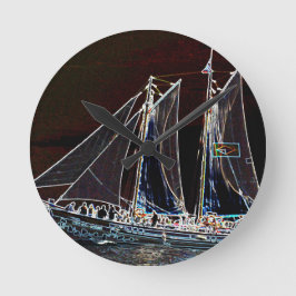 Zeilboot- Abstracte Foto Ronde Klok