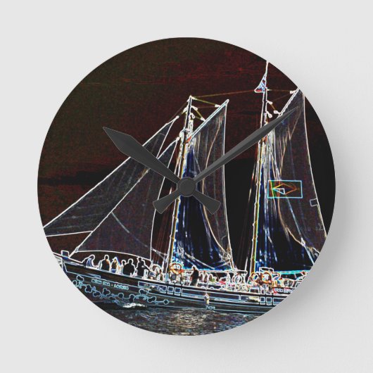 Zeilboot- Abstracte Foto Ronde Klok (Voorkant)