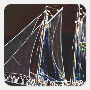 Zeilboot- Abstracte Foto Vierkante Sticker