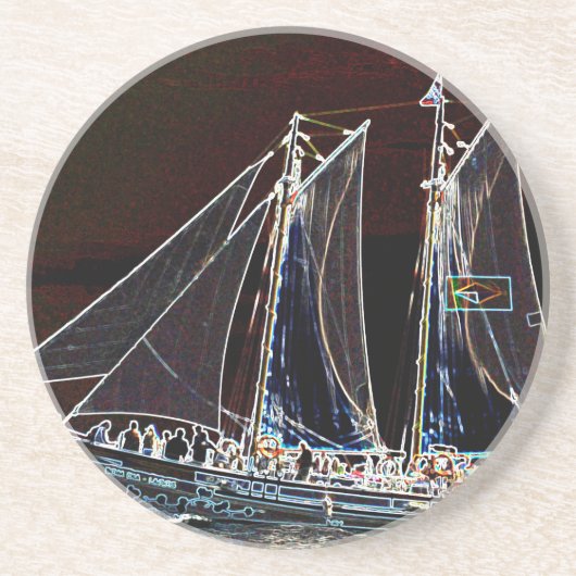 Zeilboot- Abstracte Foto Zandsteen Onderzetter (Voorkant)