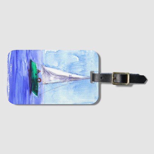 "Zeilboot" Acrylhoudend Bagagelabel (Voorkant (horizontaal))