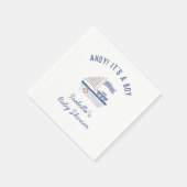 Zeilboot Ahoy! Het is een Boy Baby shower Servet (Hoek)