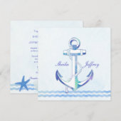 Zeilboot Anchor Fancy Nautical Wedding Kaart (Voorkant / Achterkant)
