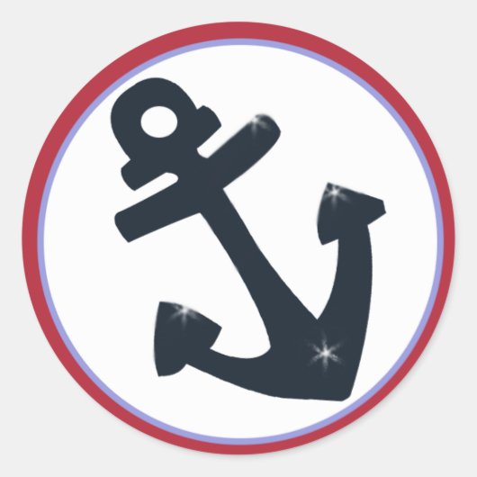 Zeilboot Anker Envelope Seals / Favorieten Ronde Sticker (Voorkant)