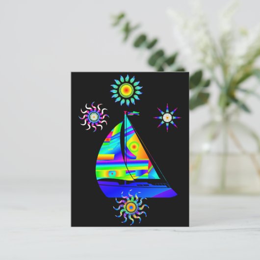 Zeilboot Ansichtkaart Briefkaart (Staand voorkant)