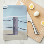 Zeilboot Aqua Ocean Kitchen Towel Theedoek (Quarter Fold)