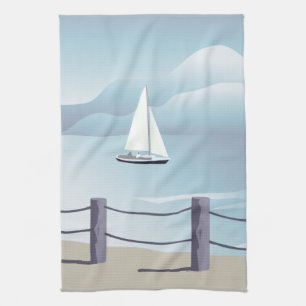 Zeilboot Aqua Ocean Kitchen Towel Theedoek