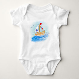 Zeilboot art naam nummer op zeil t-shirt