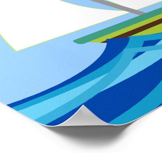 Zeilboot Baby shower Banner Poster (Hoek)