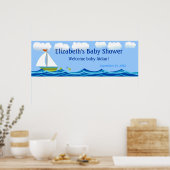 Zeilboot Baby shower Banner Poster (Keuken)