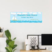 Zeilboot Baby shower Banner Poster (Thuiskantoor)