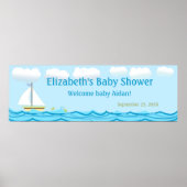 Zeilboot Baby shower Banner Poster (Voorkant)