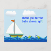 Zeilboot Baby shower Dank u Briefkaart (Voorkant)